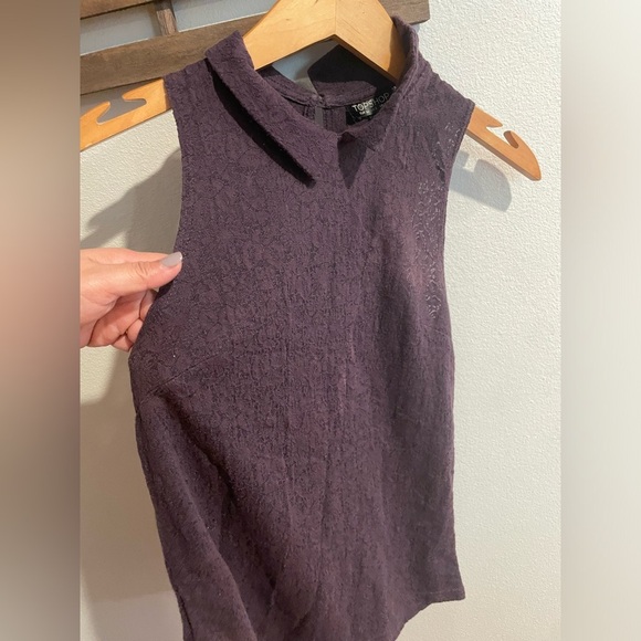 Topshop purple sleveless lace top size 2 - Picture 1 of 4